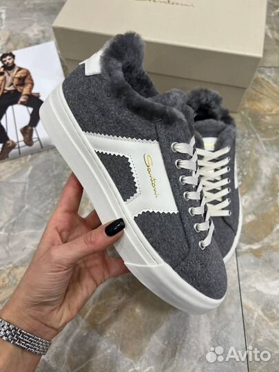 Кеды Santoni на меху