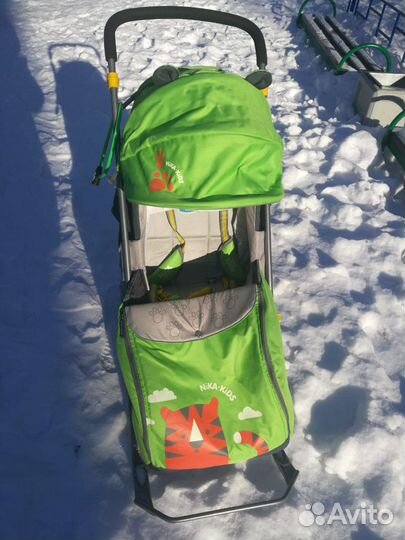 Коляска санки с колесами Nika