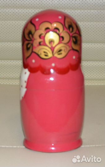 Матрёшка «Флора» красный платок 5 кукольная 17см