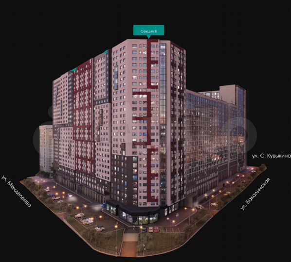 2-к. квартира, 34,9 м², 17/25 эт.