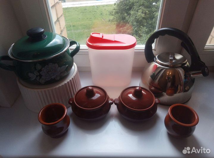 Кастрюли, сковороды, мясорубки, чайник, тарел. свч