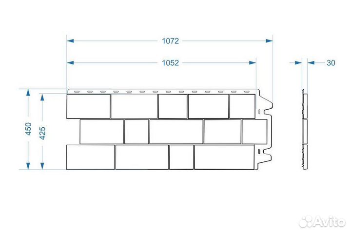 Панель фасадная Docke Fels 450х1150 мм перламутр