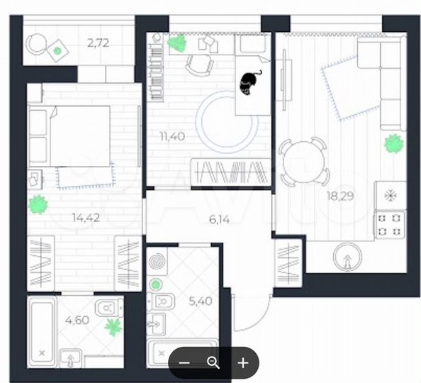 3-к. квартира, 61,6 м², 12/14 эт.