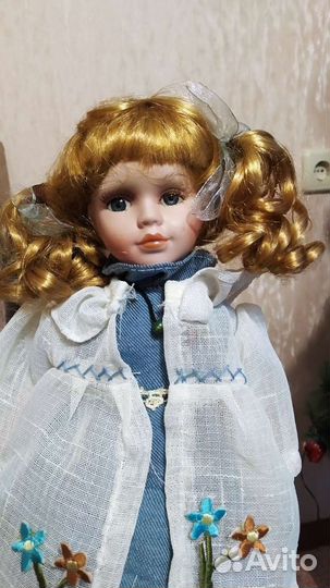 Винтажная Кукла фарфоровая 30см, 20см