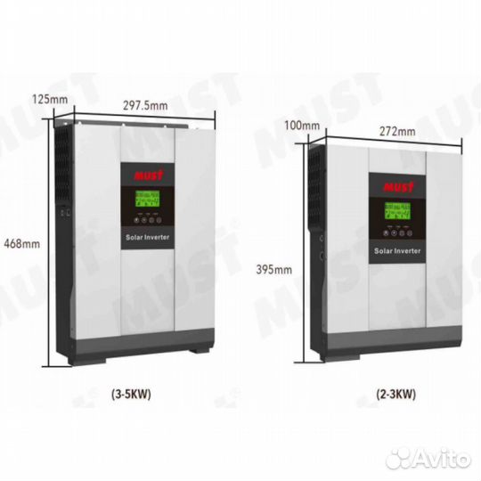 Гибридный инвертор с mppt контроллером 48В, 5кВт