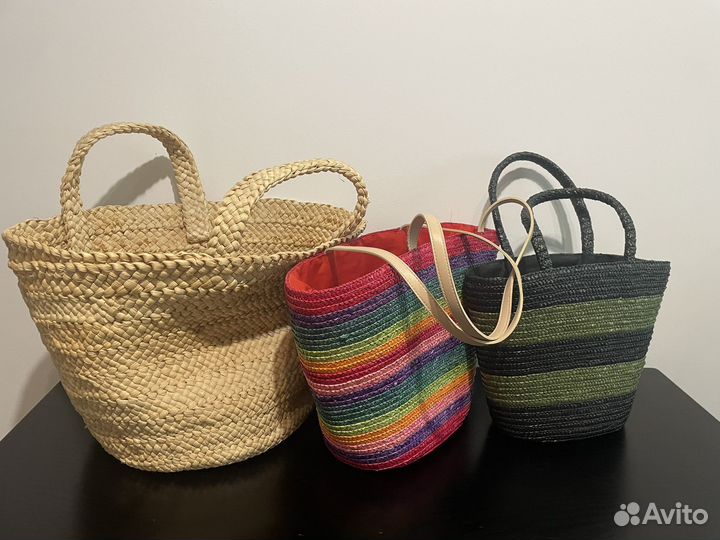 Плетеная сумка соломка новая разные