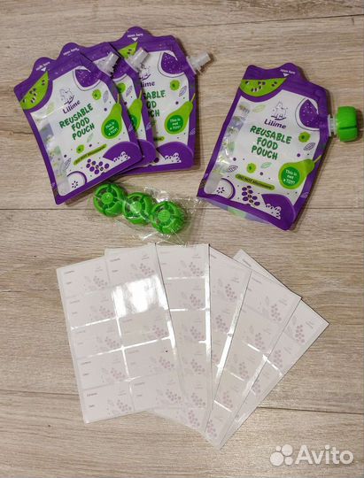 Многоразовые паучи пакеты для детского питания