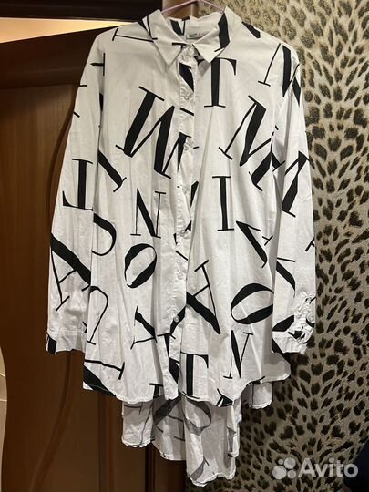Рубашка блузка буквы оверсайз до 54