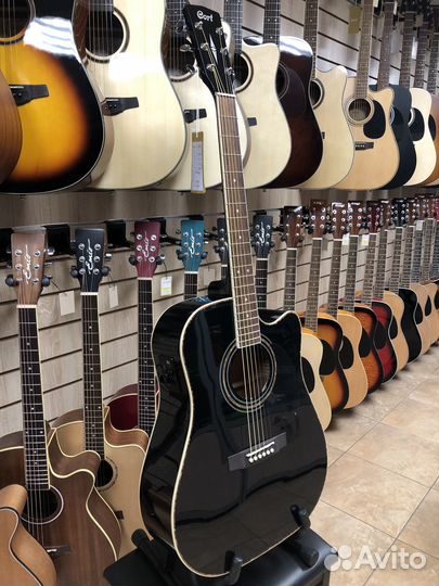 Электроакустическая гитара Cort AD880CE-BK+ чехол