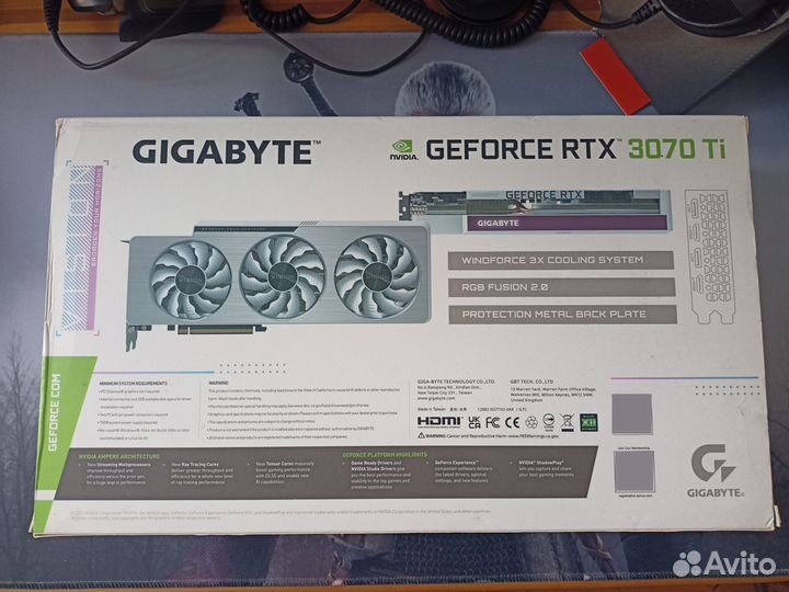 Видеокарта gigabyte RTX 3070 ti Vision OC