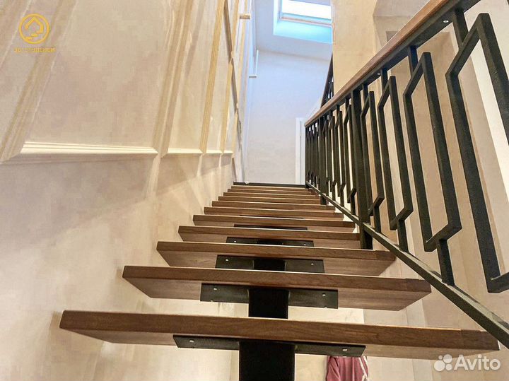 Перила для лестниц / Перила металл, стекло, дерево