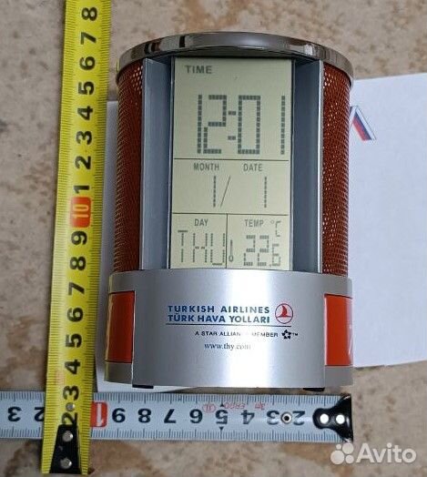 Органайзер для канцелярии настольный с часами