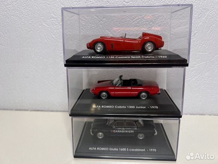 Модели автомобилей Alfa Romeo, масштаб 1:43