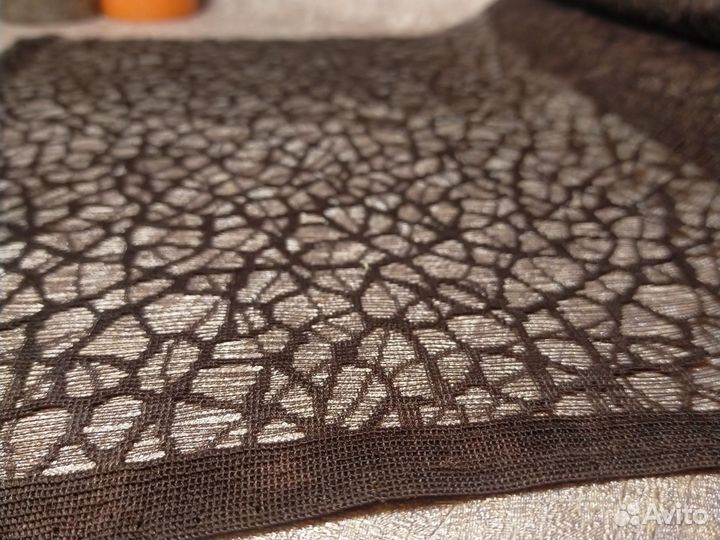 Тюль отрез коричневая / 7 м х 40 см