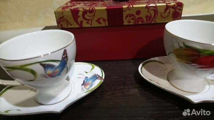 Чашки с блюдцами чайная пара