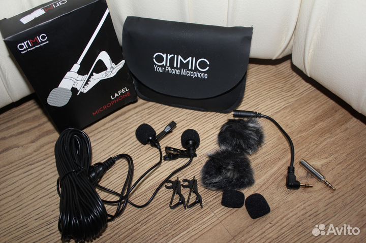 Двойной Петличный Микрофон 6 метров. Комплект