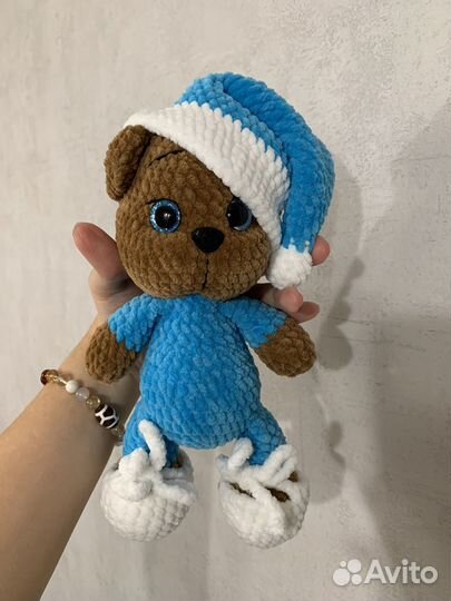 Вязаная игрушка зайка медведь