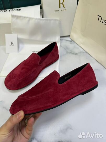 Лоферы The Row замшевые красные алые 36-40р