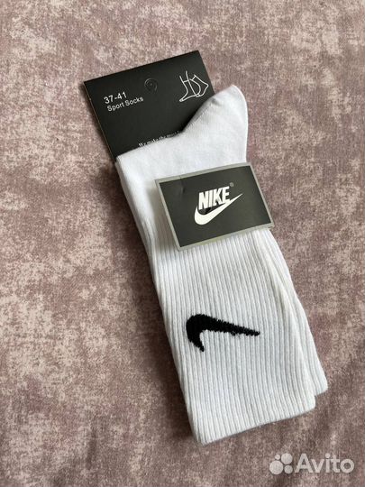 Носки nike высокие белые