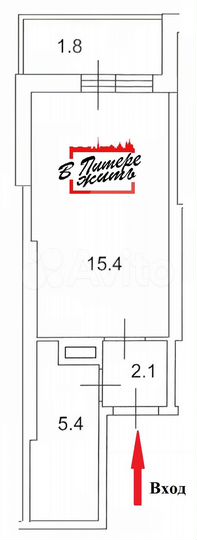 Квартира-студия, 22,9 м², 11/21 эт.