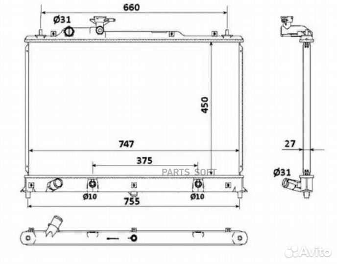 Радиатор mazda CX7 07- 2.3