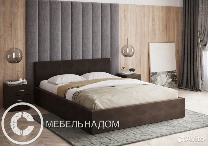 Кровать с мягким изголовьем