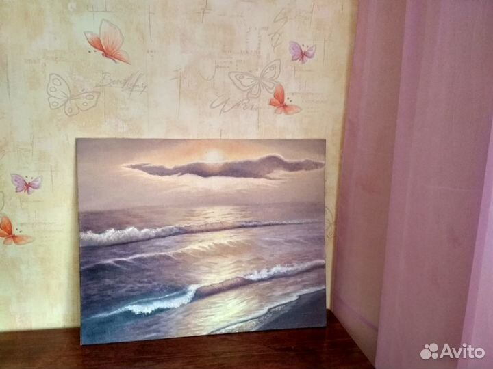 Морской пейзаж Сиреневые морские сумерки