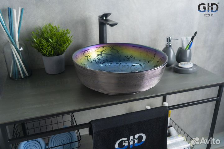 Раковина цветная на тумбу Gid (italy) d1315h107