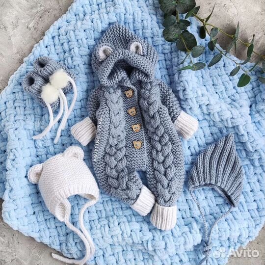 Комбинезон вязаный на выписку, вязание на заказ