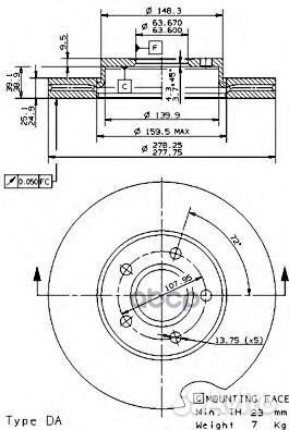 Диск тормозной UV Coated перед 09946411 Brembo