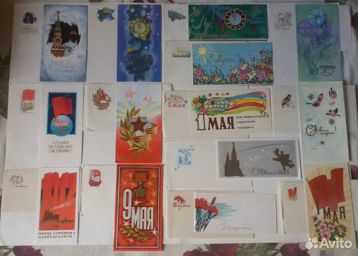 Открытки советские иностранные мини рзные