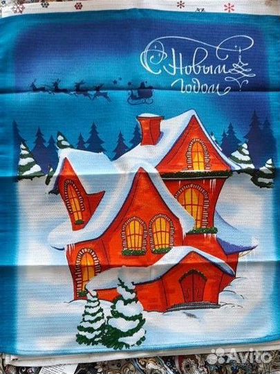 Полотенце вафельное, новогоднее