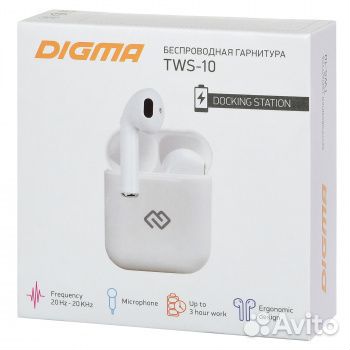 Гарнитура Digma TWS-10 (Bluetooth)