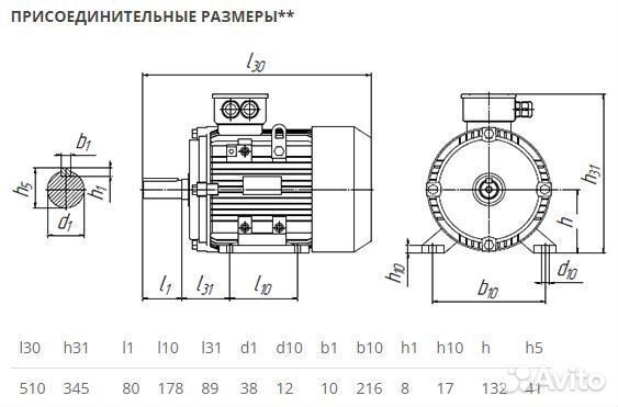 Электродвигатель аир 132М2 (11кВт-3000об) новый