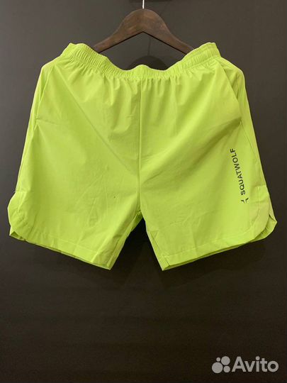 Шорты для спорта, пляжа Squatwolf, муж, ярко-зел