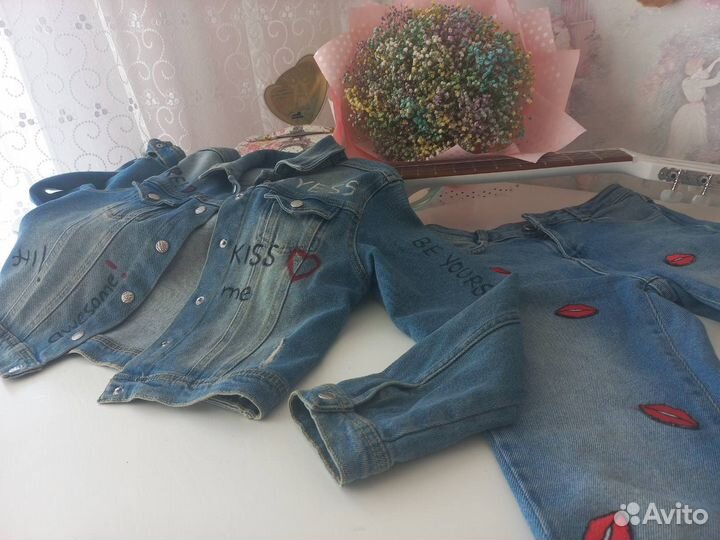 Джинсовый костюм для девочки 134