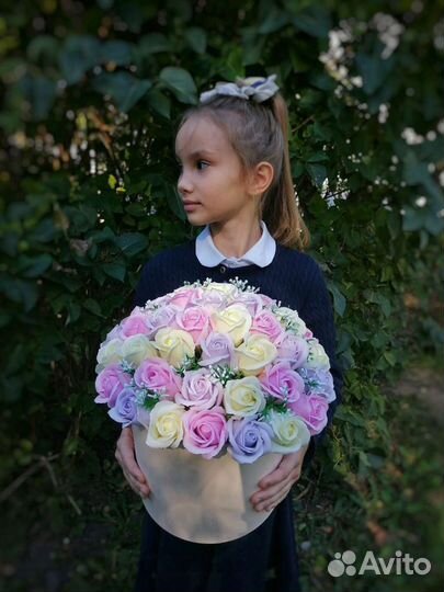 Букет из 41 мыльной розочки в коробке