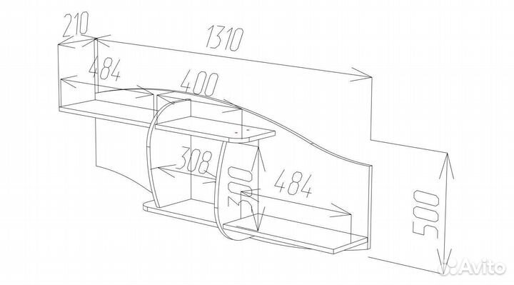 Полка настенная пн 5