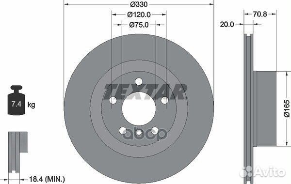 Диск тормозной задний BMW X3 II(F25) /Vent D330mm