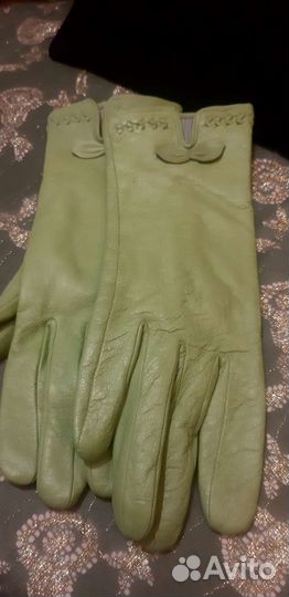 Кожанные женские перчатки