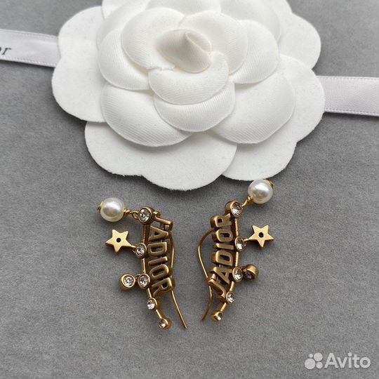 Серьги dior премиум CD Диор