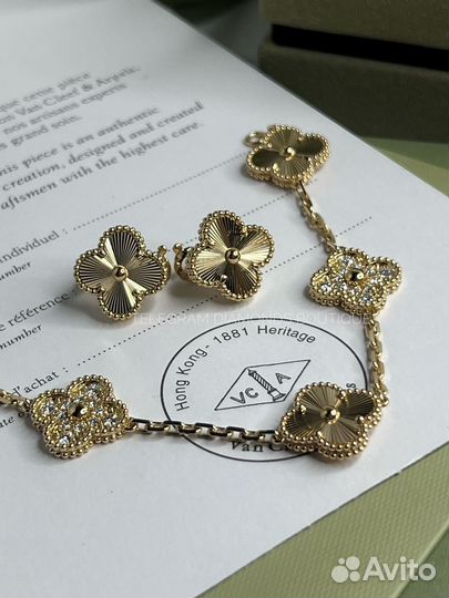 Комплект украшений Van Cleef Alhambra золото 750