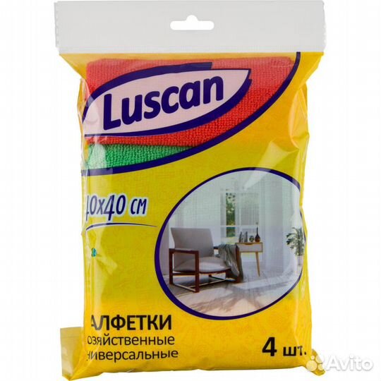 Салфетки хозяйственные Luscan из микрофибры универ