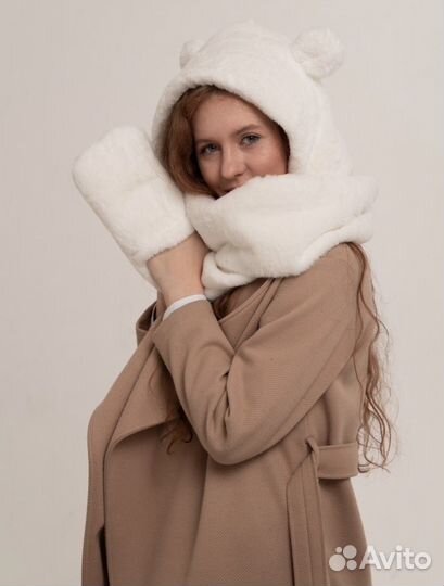 Шапка с ушками мишка