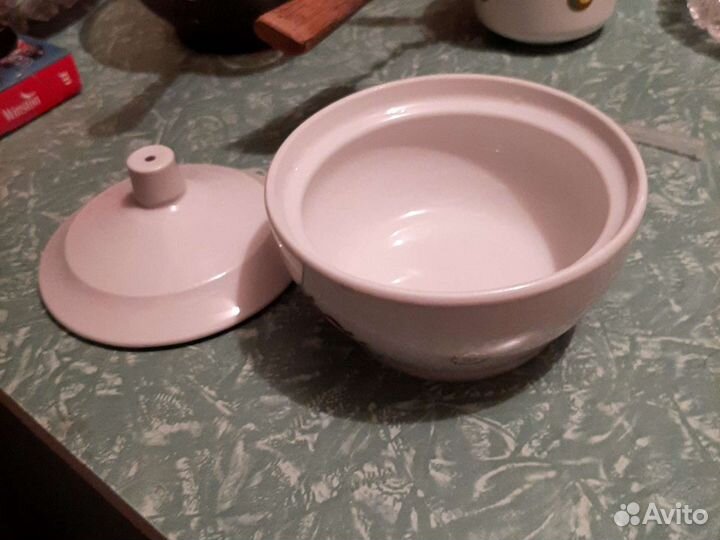 Сахарница фарфоровая вербилки, кувшин с бокалами и