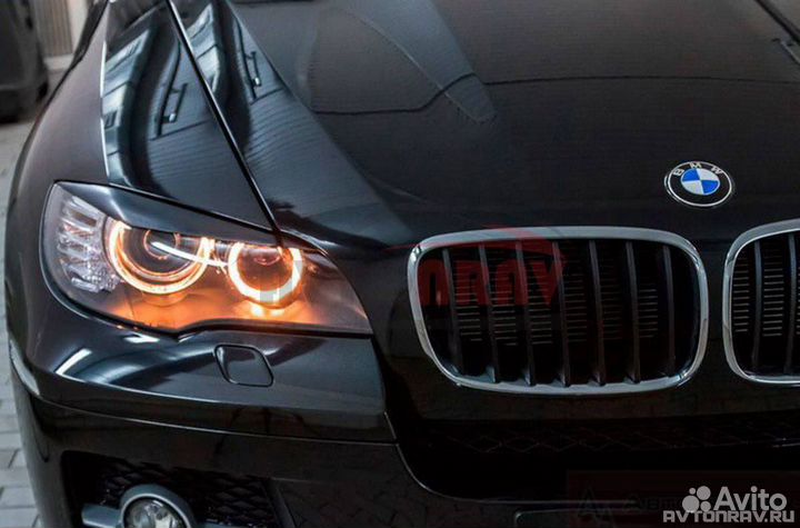 Реснички на фары (линзованная оптика) BMW X6 E71