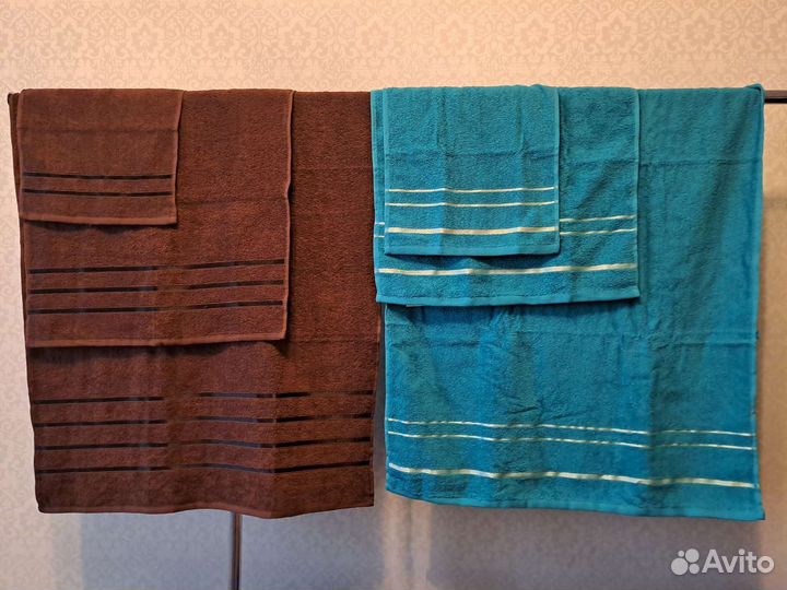 Банные полотенца в комплекте 3 штуки