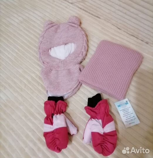 Шапка шлем, снуд, краги