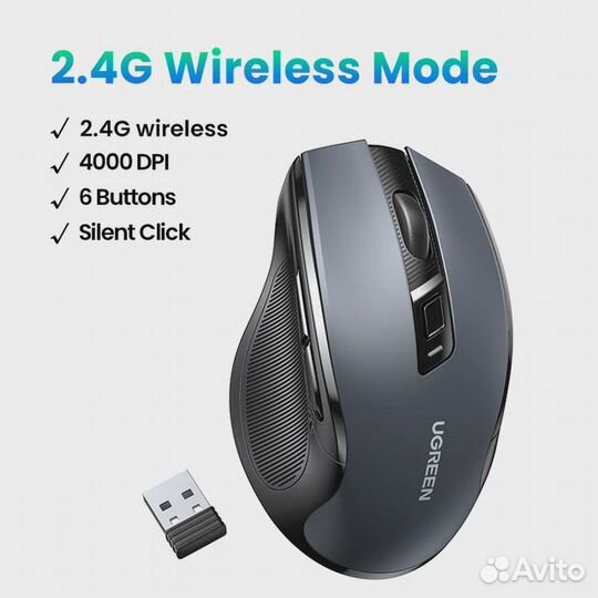 Новая Беспроводная тихая мышь Ugreen