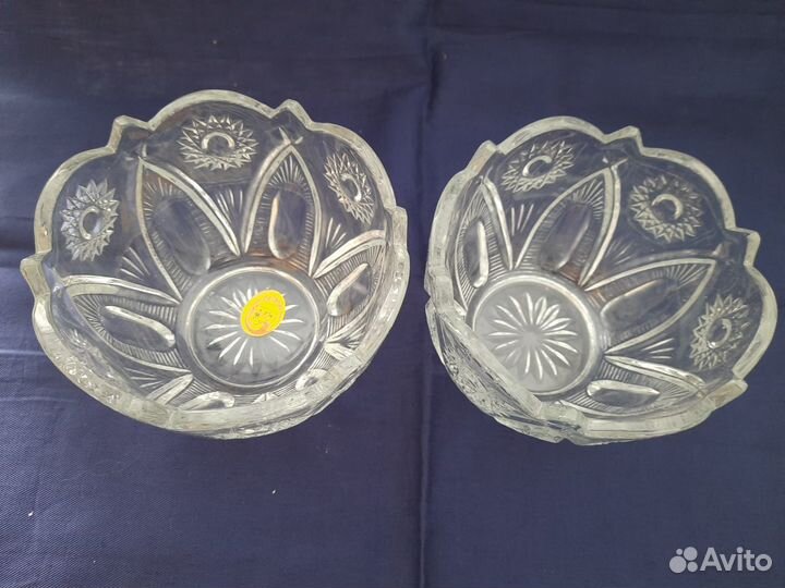 Ваза хрустальная новая, бокалы хруст.времен СССР